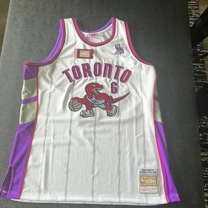 XXL OVO Mitchell and Ness ‘95 Toronto Raptors Basketball Jersey - white/purple